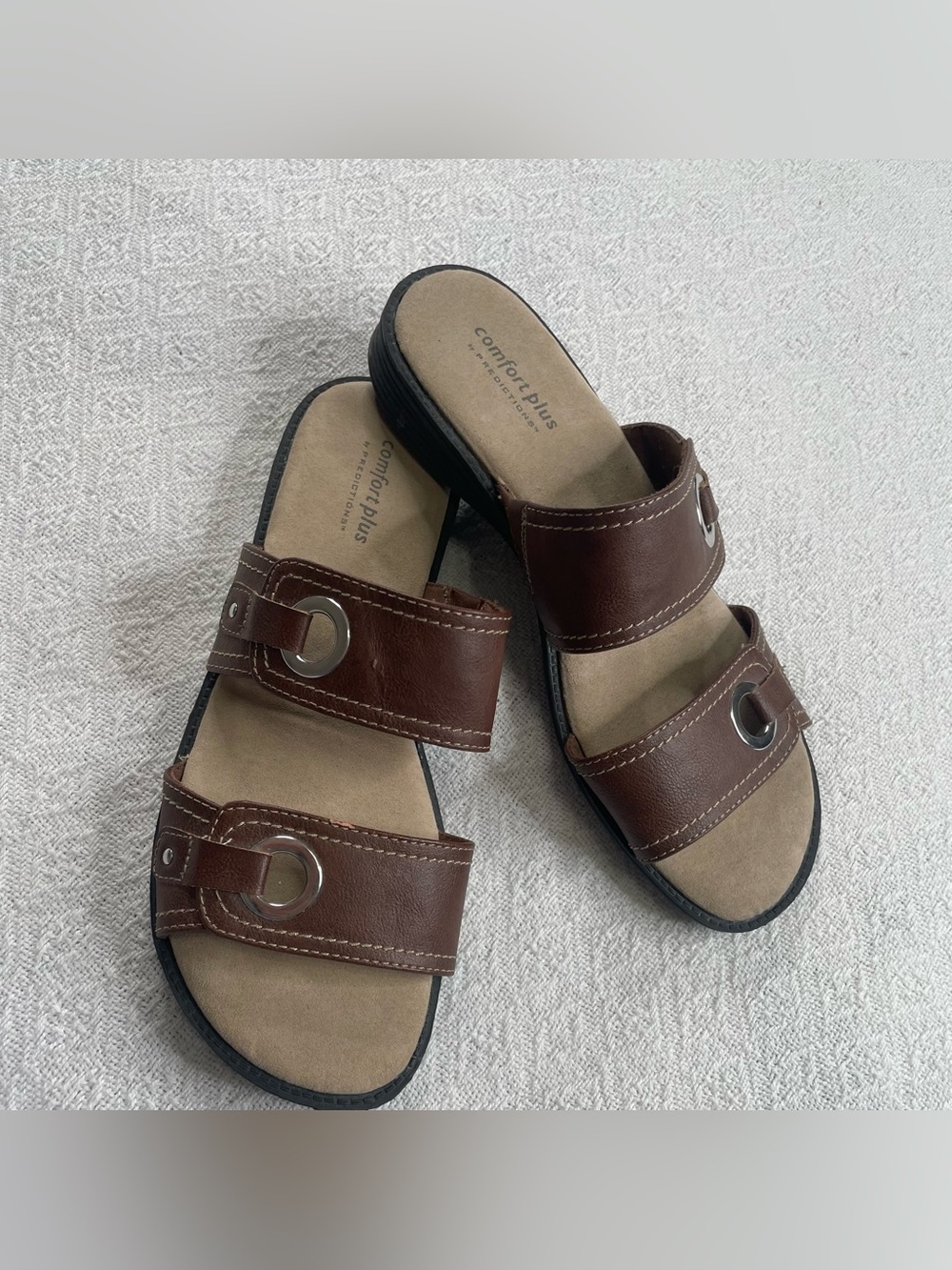 comfort‎ plus by Predictions~~ Brown Slide Sandals Size 8.5 W- Weekender